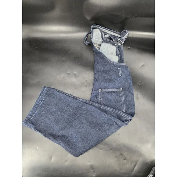 Vintage Hot & The Gang Blue Denim Overalls Jumpsuit Adult Large Made in USA - Picture 4 of 7